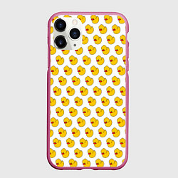 Чехол iPhone 11 Pro матовый Ути белый, цвет: 3D-малиновый