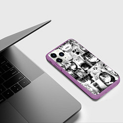 Чехол iPhone 11 Pro матовый Сомали и лесной дух паттерн, цвет: 3D-фиолетовый — фото 2