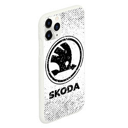 Чехол iPhone 11 Pro матовый Skoda с потертостями на светлом фоне, цвет: 3D-белый — фото 2