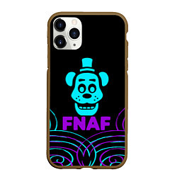 Чехол iPhone 11 Pro матовый FNAF Фредди neon, цвет: 3D-коричневый