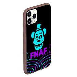 Чехол iPhone 11 Pro матовый FNAF Фредди neon, цвет: 3D-коричневый — фото 2