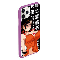 Чехол iPhone 11 Pro матовый Цубаса Ханэкава - monogatari series, цвет: 3D-фиолетовый — фото 2