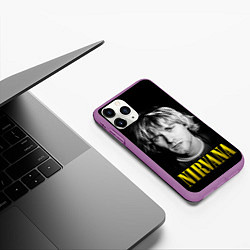 Чехол iPhone 11 Pro матовый Nirvana - Kurt Donald Cobain, цвет: 3D-фиолетовый — фото 2