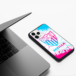 Чехол iPhone 11 Pro матовый Sevilla FC Neon Gradient, цвет: 3D-черный — фото 2