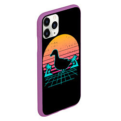 Чехол iPhone 11 Pro матовый Ретро утка, цвет: 3D-фиолетовый — фото 2