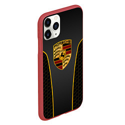 Чехол iPhone 11 Pro матовый PORSCHE - ГОНОЧНАЯ УНИФОРМА, цвет: 3D-красный — фото 2