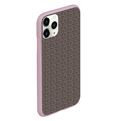 Чехол iPhone 11 Pro матовый Серые волны узоры, цвет: 3D-розовый — фото 2