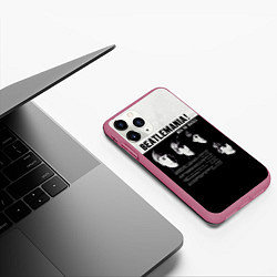 Чехол iPhone 11 Pro матовый With The Beatles Битломания, цвет: 3D-малиновый — фото 2