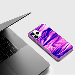 Чехол iPhone 11 Pro матовый Розово-фиолетовый мраморный узор, цвет: 3D-фиолетовый — фото 2