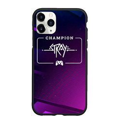 Чехол iPhone 11 Pro матовый Stray Gaming Champion: рамка с лого и джойстиком н, цвет: 3D-черный