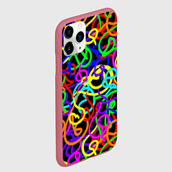 Чехол iPhone 11 Pro матовый Неоновый беспорядок, цвет: 3D-малиновый — фото 2