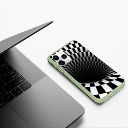 Чехол iPhone 11 Pro матовый Портал - оптическая иллюзия, цвет: 3D-салатовый — фото 2