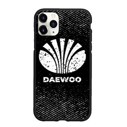 Чехол iPhone 11 Pro матовый Daewoo с потертостями на темном фоне, цвет: 3D-черный