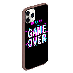 Чехол iPhone 11 Pro матовый Game Over Pixels, цвет: 3D-коричневый — фото 2