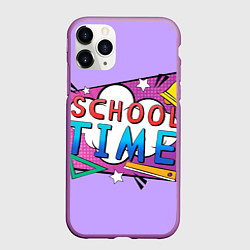 Чехол iPhone 11 Pro матовый School time, цвет: 3D-фиолетовый