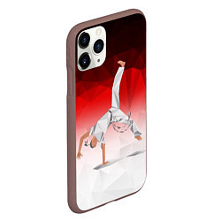 Чехол iPhone 11 Pro матовый Капоэйра на одной руке, цвет: 3D-коричневый — фото 2