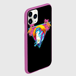 Чехол iPhone 11 Pro матовый Неоновый Малыш Чимс, цвет: 3D-фиолетовый — фото 2