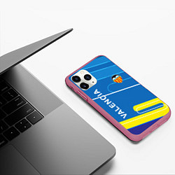 Чехол iPhone 11 Pro матовый Valencia Абстракция, цвет: 3D-малиновый — фото 2