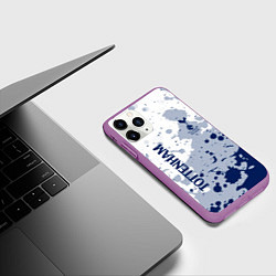 Чехол iPhone 11 Pro матовый Tottenham hotspur Брызги красок, цвет: 3D-фиолетовый — фото 2