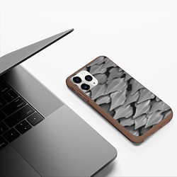 Чехол iPhone 11 Pro матовый Кожа акулы - броня, цвет: 3D-коричневый — фото 2