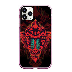 Чехол iPhone 11 Pro матовый Красная обезьяна, цвет: 3D-розовый