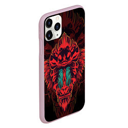 Чехол iPhone 11 Pro матовый Красная обезьяна, цвет: 3D-розовый — фото 2