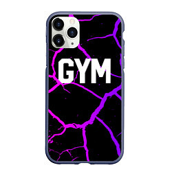 Чехол iPhone 11 Pro матовый Gym - Трещины неоновые, цвет: 3D-серый