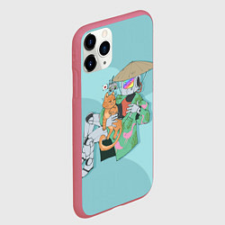 Чехол iPhone 11 Pro матовый Бродяга с друзьями, цвет: 3D-малиновый — фото 2