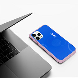 Чехол iPhone 11 Pro матовый Tottenham hotspur Голубая абстракция, цвет: 3D-розовый — фото 2