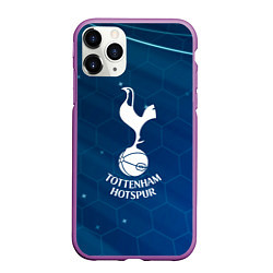 Чехол iPhone 11 Pro матовый Tottenham hotspur Соты абстракция, цвет: 3D-фиолетовый