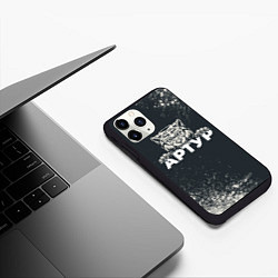 Чехол iPhone 11 Pro матовый Артур зубастый волк, цвет: 3D-черный — фото 2