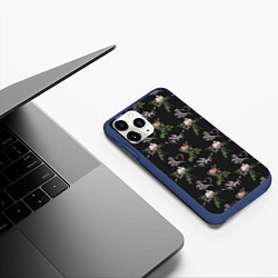 Чехол iPhone 11 Pro матовый Дизайн из роз, цвет: 3D-тёмно-синий — фото 2