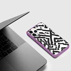 Чехол iPhone 11 Pro матовый Маскировочные узоры, цвет: 3D-фиолетовый — фото 2
