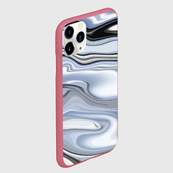 Чехол iPhone 11 Pro матовый Серебристая поверхность воды, цвет: 3D-малиновый — фото 2
