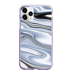 Чехол iPhone 11 Pro матовый Серебристая поверхность воды, цвет: 3D-светло-сиреневый