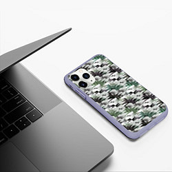 Чехол iPhone 11 Pro матовый Абстрактный камуфляжный светлый, цвет: 3D-светло-сиреневый — фото 2