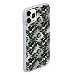 Чехол iPhone 11 Pro матовый Абстрактный камуфляжный темный, цвет: 3D-светло-сиреневый — фото 2