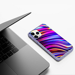 Чехол iPhone 11 Pro матовый Яркая цветная композиция, цвет: 3D-светло-сиреневый — фото 2