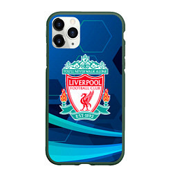 Чехол iPhone 11 Pro матовый Liverpool Абстракция, цвет: 3D-темно-зеленый