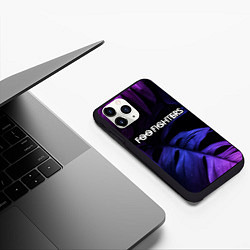 Чехол iPhone 11 Pro матовый Foo Fighters neon monstera, цвет: 3D-черный — фото 2