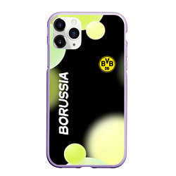 Чехол iPhone 11 Pro матовый Боруссия Абстракция, цвет: 3D-светло-сиреневый