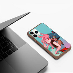 Чехол iPhone 11 Pro матовый Назуна и Митиру арт - Совершенно новое животное, цвет: 3D-коричневый — фото 2