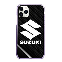 Чехол iPhone 11 Pro матовый Suzuki карбон, цвет: 3D-светло-сиреневый