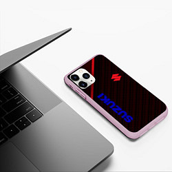 Чехол iPhone 11 Pro матовый Suzuki Абстракция, цвет: 3D-розовый — фото 2