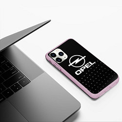 Чехол iPhone 11 Pro матовый Opel Абстракция кружочки, цвет: 3D-розовый — фото 2