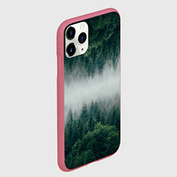 Чехол iPhone 11 Pro матовый ЗЕРКАЛЬНЫЙ ТУМАННЫЙ ЛЕС, цвет: 3D-малиновый — фото 2