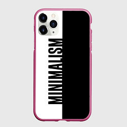 Чехол iPhone 11 Pro матовый MINIMALISM - BLACK AND WHITE, цвет: 3D-малиновый