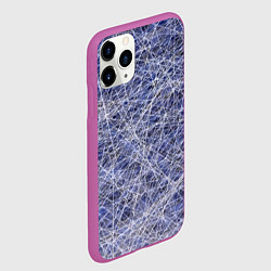 Чехол iPhone 11 Pro матовый Паттерн из хаотичных линий - экспрессия, цвет: 3D-фиолетовый — фото 2