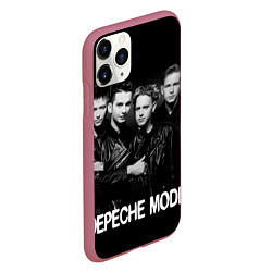 Чехол iPhone 11 Pro матовый Depeche Mode - black & white portrait, цвет: 3D-малиновый — фото 2