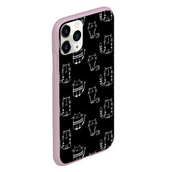 Чехол iPhone 11 Pro матовый Полосатые Коты и Кошки, цвет: 3D-розовый — фото 2